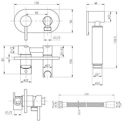Будкрам купити Набір для гігієнічного душу із змішувачем Qtap Inspai-Varius CRM V00440501 Набір для гігієнічного душу із змішувачем Qtap Inspai-Varius CRM V00440501 4