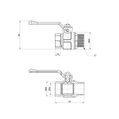 Будкрам купити Кран кульовий Icma 1" прямий №352 Кран кульовий Icma 1" прямий №352 4
