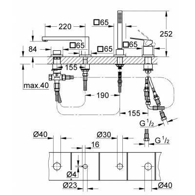 Будкрам купить Смеситель для ванны Grohe Eurocube 19897001 Смеситель для ванны Grohe Eurocube 19897001 4