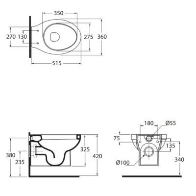 Будкрам купить Унитаз подвесной Azzurra Cult XCU100B1SOSPXCU1800F Унитаз подвесной Azzurra Cult XCU100B1SOSPXCU1800F 4