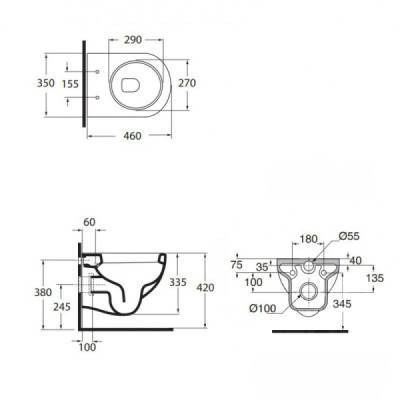 Будкрам купить Унитаз подвесной Azzurra Mini Nuvola NUV146B1SOSKNUV1800F Унитаз подвесной Azzurra Mini Nuvola NUV146B1SOSKNUV1800F 4
