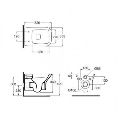 Будкрам купить Унитаз подвесной Azzurra Prua PRU100B1SOSKPRU1800F Унитаз подвесной Azzurra Prua PRU100B1SOSKPRU1800F 4