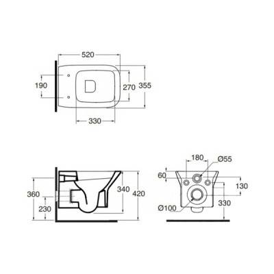 Будкрам купить Унитаз подвесной Azzurra Prua PRU100CE1SOSKPRU1800CEF Унитаз подвесной Azzurra Prua PRU100CE1SOSKPRU1800CEF 4