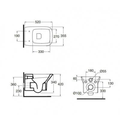 Будкрам купить Унитаз подвесной Azzurra Prua PRU100CO1SOSKPRU1800COF Унитаз подвесной Azzurra Prua PRU100CO1SOSKPRU1800COF 4