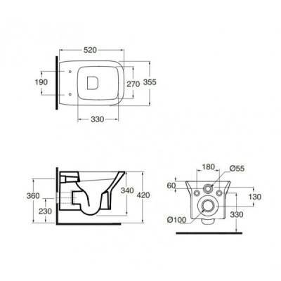 Будкрам купить Унитаз подвесной Azzurra Prua PRU100EB1SOSKPRU1800F безободковый Унитаз подвесной Azzurra Prua PRU100EB1SOSKPRU1800F безободковый 4