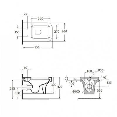 Будкрам купити Унітаз підвісний Azzurra Tulip TUL100B1SOSKTUL1800F Унітаз підвісний Azzurra Tulip TUL100B1SOSKTUL1800F 4