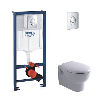 Будкрам купити Набір унітаз Azzurra Cult XCU100B1SOSP із сидінням Azzurra Cult XCU1800F + інсталяція Grohe Rapid SL 38721001