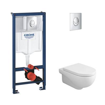 Будкрам купити Набір унітаз Azzurra Nuvola NUV100EB1SOSK з сидінням Azzurra Nuvola NUV1800F + інсталяція Grohe Rapid SL 38721001