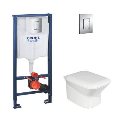 Будкрам купити Набір унітаз Azzurra Prua PRU100B1SOSK з сидінням Azzurra Prua PRU1800F + інсталяція Grohe Rapid SL 38772001