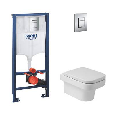 Будкрам купити Набір унітаз Azzurra Tulip TUL100B1SOSK із сидінням Azzurra Tulip TUL1800F + інсталяція Grohe Rapid SL 38772001