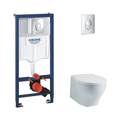 Будкрам купити Набір унітаз Azzurra Vera VER100B1SOSK з сидінням Azzurra Vera VER1848TIF + інсталяція Grohe Rapid SL 38721001