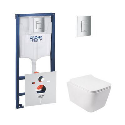 Будкрам купить Набор инсталляция 4 в 1 Grohe Rapid SL 38772001 + унитаз с сиденьем Qtap Crow QT05335170W