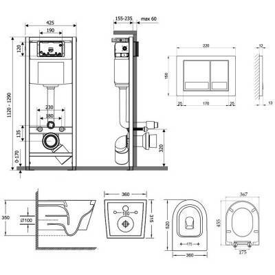 Будкрам купить Набор Qtap инсталляция Nest M425-M06CRM + унитаз с сиденьем Jay QT07335176W Набор Qtap инсталляция Nest M425-M06CRM + унитаз с сиденьем Jay QT07335176W 4