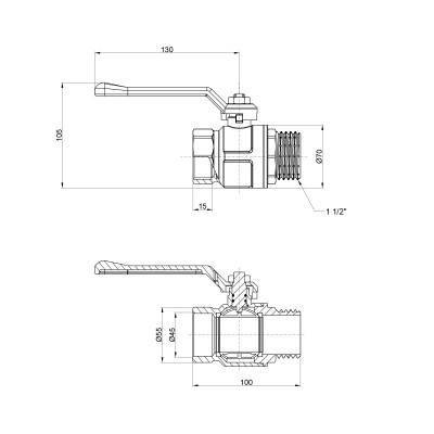 Будкрам купить Кран шаровой Icma 1"1/2 прямой №352 Кран шаровой Icma 1"1/2 прямой №352 4