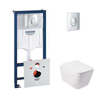 Будкрам купить Набор инсталляция 4 в 1 Grohe Rapid SL 38721001 + унитаз с сиденьем Qtap Crow QT05335170W