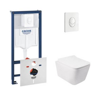 Будкрам купить Набор инсталляция 4 в 1 Grohe Rapid SL 38722001 + унитаз с сиденьем Qtap Crow QT05335170W