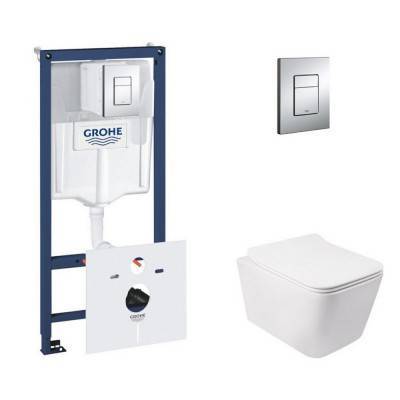 Будкрам купить Набор инсталляция 5 в 1 Grohe Rapid SL 38827000 + унитаз с сиденьем Qtap Crow QT05335170W