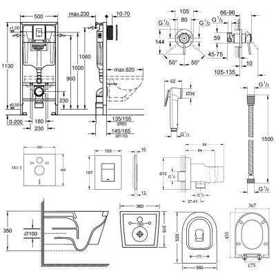 Будкрам купить Комплект инсталляция Grohe Rapid SL 38827000 + унитаз с сиденьем Qtap Jay QT07335176W + набор для гигиенического душа со смесителем Grohe BauClassic 111048 Комплект инсталляция Grohe Rapid SL 38827000 + унитаз с сиденьем Qtap Jay QT07335176W + набор для гигиенического душа со смесителем Grohe BauClassic 111048 4