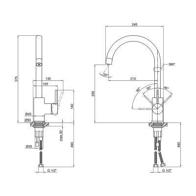 Будкрам купити Змішувач для кухні Qtap Spring CRM 007F-2 із підключенням до фільтру Змішувач для кухні Qtap Spring CRM 007F-2 із підключенням до фільтру 4