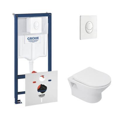 Будкрам купить Набор инсталляция 4 в 1 Grohe Rapid SL 38722001 + унитаз с сиденьем Qtap Lark QT0331159W