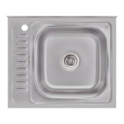 Будкрам купити Кухонна мийка Lidz 6050-R 0,6мм Satin (LIDZ6050R06SAT)