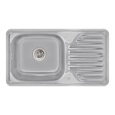 Будкрам купити Кухонна мийка Lidz 7642 0,8 мм Satin (LIDZ764208SAT)