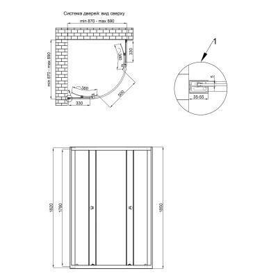 Будкрам купить Душевая кабина Qtap Presto WHI1099AP5 90х90 см, стекло Pear 5 мм без поддона Душевая кабина Qtap Presto WHI1099AP5 90х90 см, стекло Pear 5 мм без поддона 4