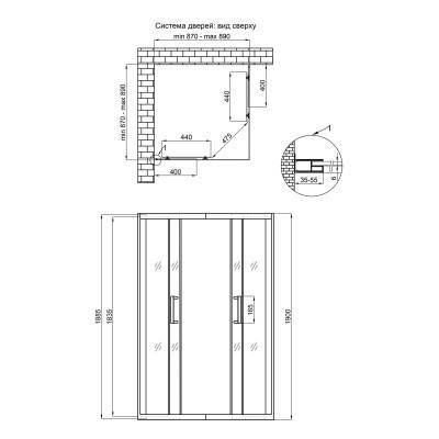 Будкрам купить Душевая кабина Qtap Taurus BLA1099SC6 90х90 см, стекло Clear 6 мм без поддона Душевая кабина Qtap Taurus BLA1099SC6 90х90 см, стекло Clear 6 мм без поддона 4