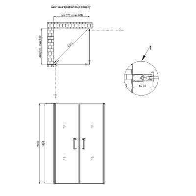 Будкрам купить Душевая кабина Qtap Gemini CRM1099SC6 90х90 см, стекло Clear 6 мм без поддона Душевая кабина Qtap Gemini CRM1099SC6 90х90 см, стекло Clear 6 мм без поддона 4