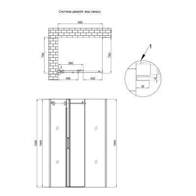 Будкрам купить Душевая кабина Qtap Aries CRM1018RC8 100х80 см, стекло Clear 8 мм без поддона Душевая кабина Qtap Aries CRM1018RC8 100х80 см, стекло Clear 8 мм без поддона 4