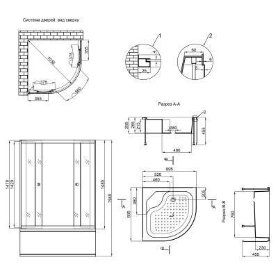 Будкрам купити Душова кабіна Lidz Latwa SC90x90.SAT.HIGH.GR, скло тоноване 4 мм Душова кабіна Lidz Latwa SC90x90.SAT.HIGH.GR, скло тоноване 4 мм 4