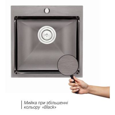Будкрам купити Кухонна мийка Qtap D5050BL 2.7/1.0 мм Black (QTD5050BLPVD10) Кухонна мийка Qtap D5050BL 2.7/1.0 мм Black (QTD5050BLPVD10) 5