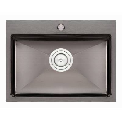Будкрам купить Кухонная мойка Qtap D5843BL 2.7/1.0 мм Black (QTD5843BLPVD10)