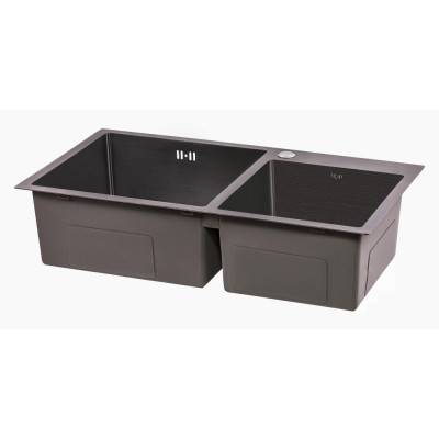 Будкрам купити Кухонна мийка з двома чашами Qtap S7843BL 2.7/1.0 мм Black (QTS7843BRPVD10) Кухонна мийка з двома чашами Qtap S7843BL 2.7/1.0 мм Black (QTS7843BRPVD10) 6