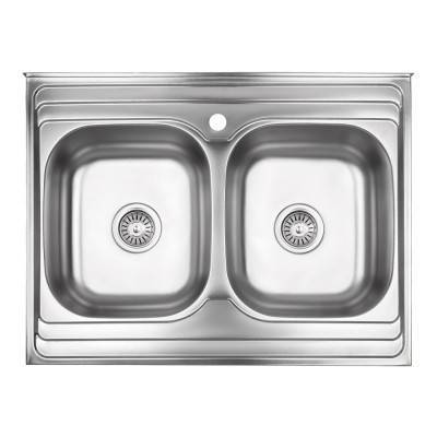 Будкрам купить Кухонная мойка с двумя чашами Lidz 6080 0,8 мм Decor (LIDZ6080DEC08)