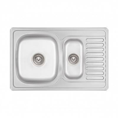 Будкрам купить Кухонная мойка с дополнительной чашей Lidz 7850 0,8 мм Micro Decor (LIDZ7850MDEC)