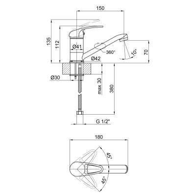 Будкрам купить Смеситель для кухни Lidz (CRM) Premiera 41 002М Смеситель для кухни Lidz (CRM) Premiera 41 002М 4
