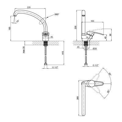 Будкрам купить Смеситель для кухни Lidz (CRM) Cosmos 80 008F-3 Смеситель для кухни Lidz (CRM) Cosmos 80 008F-3 4