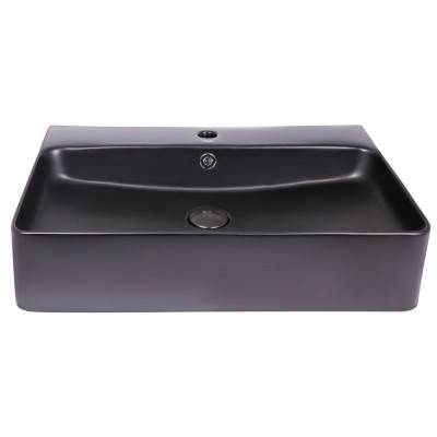 Будкрам купить Раковина Qtap Nando 600х420х130 Matt black с донным клапаном QT1211K4041MB Раковина Qtap Nando 600х420х130 Matt black с донным клапаном QT1211K4041MB 5