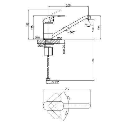 Будкрам купити Змішувач для кухні Lidz (CRM) Mars 8100300250 мм Змішувач для кухні Lidz (CRM) Mars 8100300250 мм 4