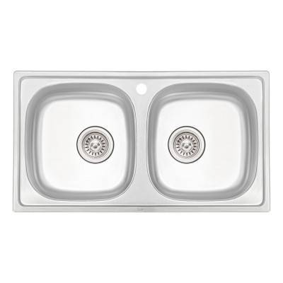 Будкрам купить Кухонная мойка с двумя чашами Qtap 7843-B 0,8 мм Micro Decor (QT7843BMICDEC08)