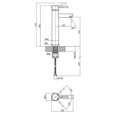 Будкрам купить Смеситель для раковины Lidz (NKS) 12 32 001F-1 Смеситель для раковины Lidz (NKS) 12 32 001F-1 4