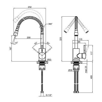 Будкрам купити Змішувач для кухні Lidz (NKS) 12 32 015F-4 з рефлекторним виливом Змішувач для кухні Lidz (NKS) 12 32 015F-4 з рефлекторним виливом 4