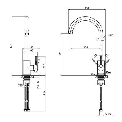 Будкрам купити Змішувач для кухні Lidz (GRA) 12 32 015F-8 Змішувач для кухні Lidz (GRA) 12 32 015F-8 4