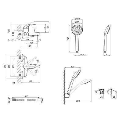 Будкрам купити Змішувач для ванни Lidz (CRM) 43 79 006-1 Змішувач для ванни Lidz (CRM) 43 79 006-1 2