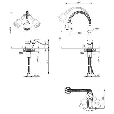 Будкрам купити Змішувач для кухні Lidz (CRM) 44 80 008F-4 з рефлекторним виливом Змішувач для кухні Lidz (CRM) 44 80 008F-4 з рефлекторним виливом 4
