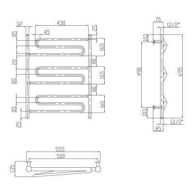 Будкрам купить Полотенцесушитель водяной Lidz Zigzag (CRM) D32/20х1/2" 500x700 P3 Полотенцесушитель водяной Lidz Zigzag (CRM) D32/20х1/2" 500x700 P3 4