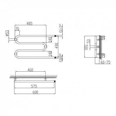 Будкрам купити Сушка для рушників водяна Lidz Snake (CRM) D25х1/2" 500x600 Сушка для рушників водяна Lidz Snake (CRM) D25х1/2" 500x600 4