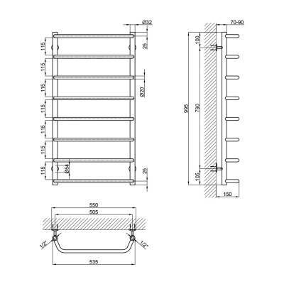 Будкрам купить Полотенцесушитель водяной Lidz Standard (CRM) D32/20х1/2" 500x1000 P8 Полотенцесушитель водяной Lidz Standard (CRM) D32/20х1/2" 500x1000 P8 4