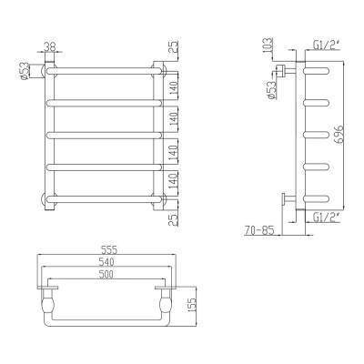 Будкрам купити Сушка для рушників водяна Lidz Standard (CRM) D32/20х1/2" 500x700 P5 Сушка для рушників водяна Lidz Standard (CRM) D32/20х1/2" 500x700 P5 4